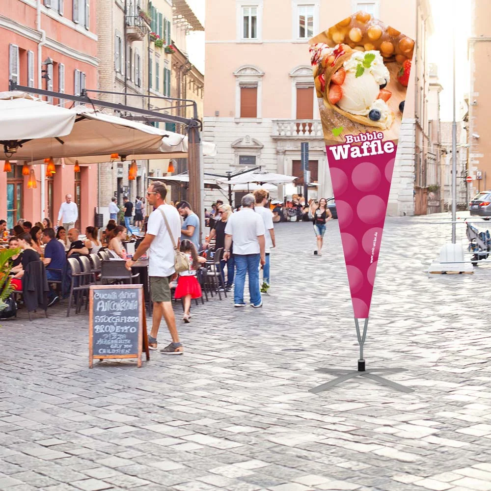 Werbefahne 150 x 440 cm "Bubble Waffel"