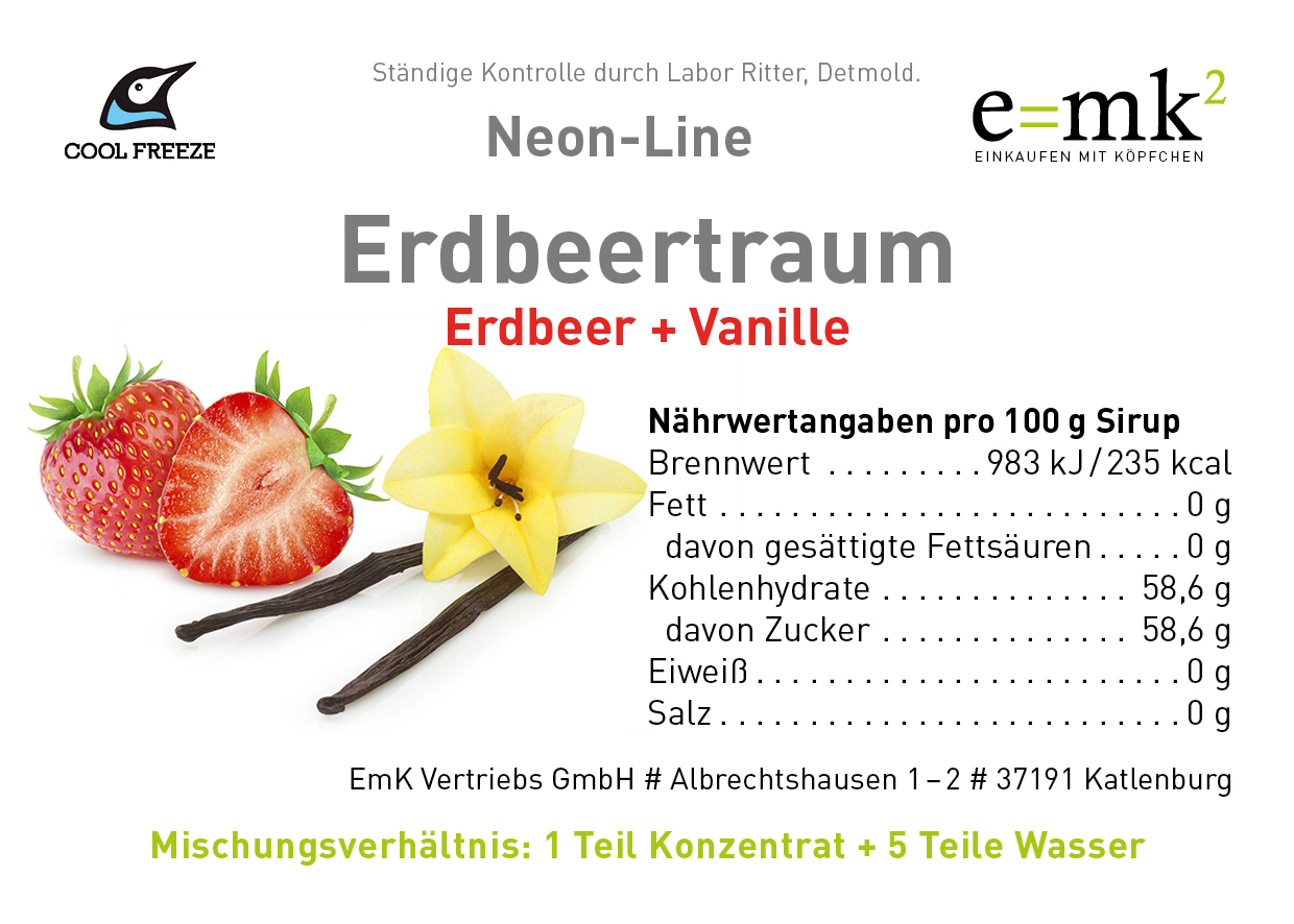 Erdbeertraum (Erdbeer-Vanille) - Slush Sirup - 5 Liter