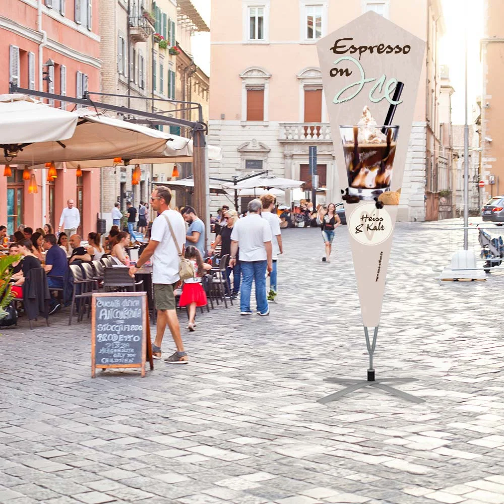 Werbefahne 150 x 440 cm "Espresso on Ice"