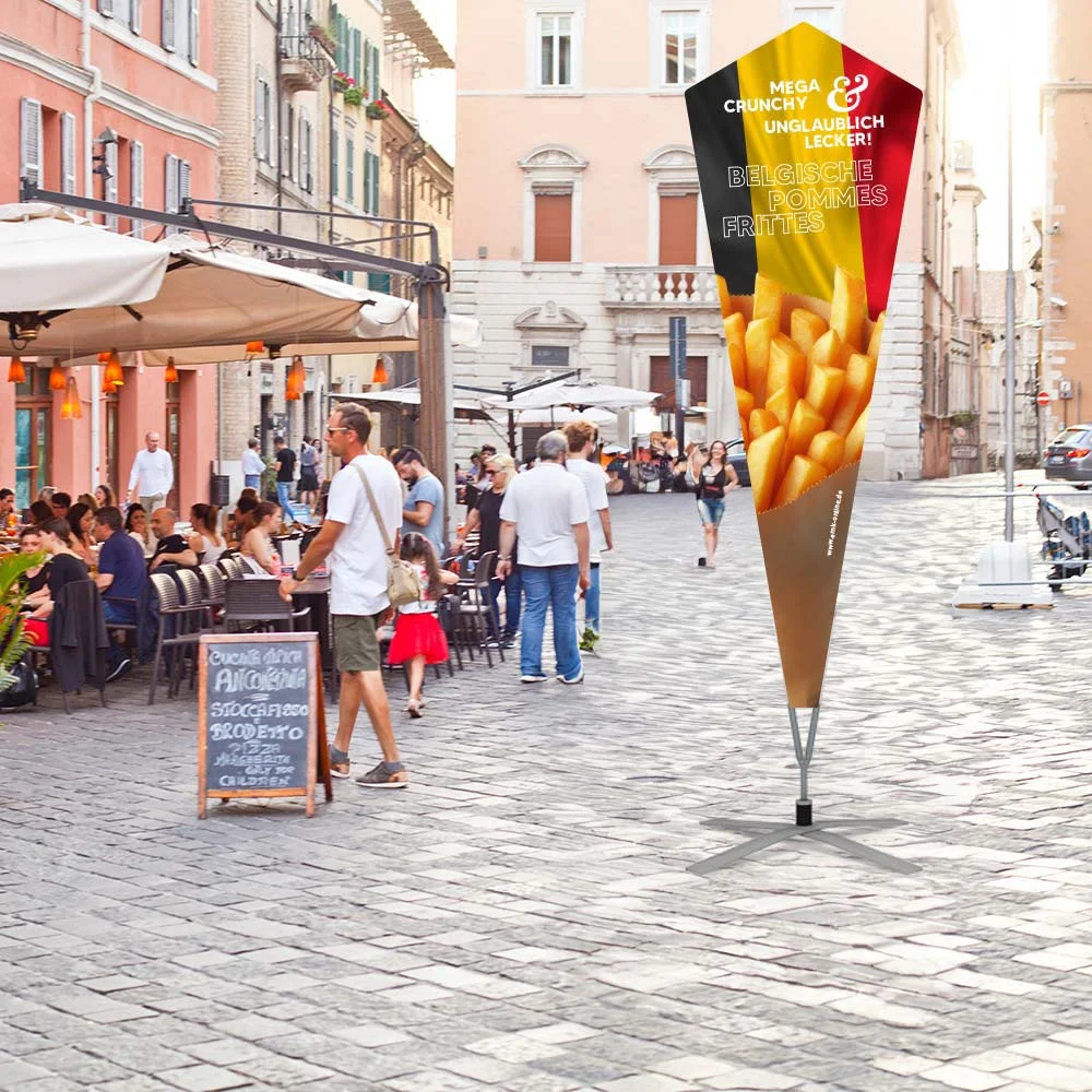Werbefahne 150 x 440 cm "Pommes Frites"