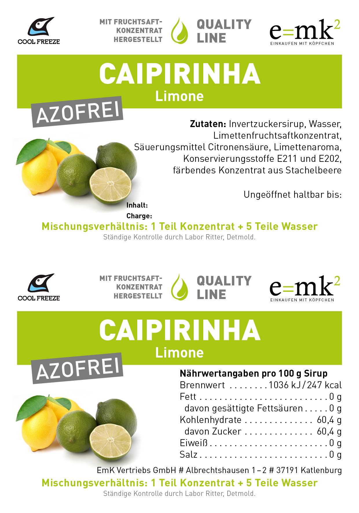 Caipirinha - Slush Sirup - 5 Liter, alkohol- und azofrei