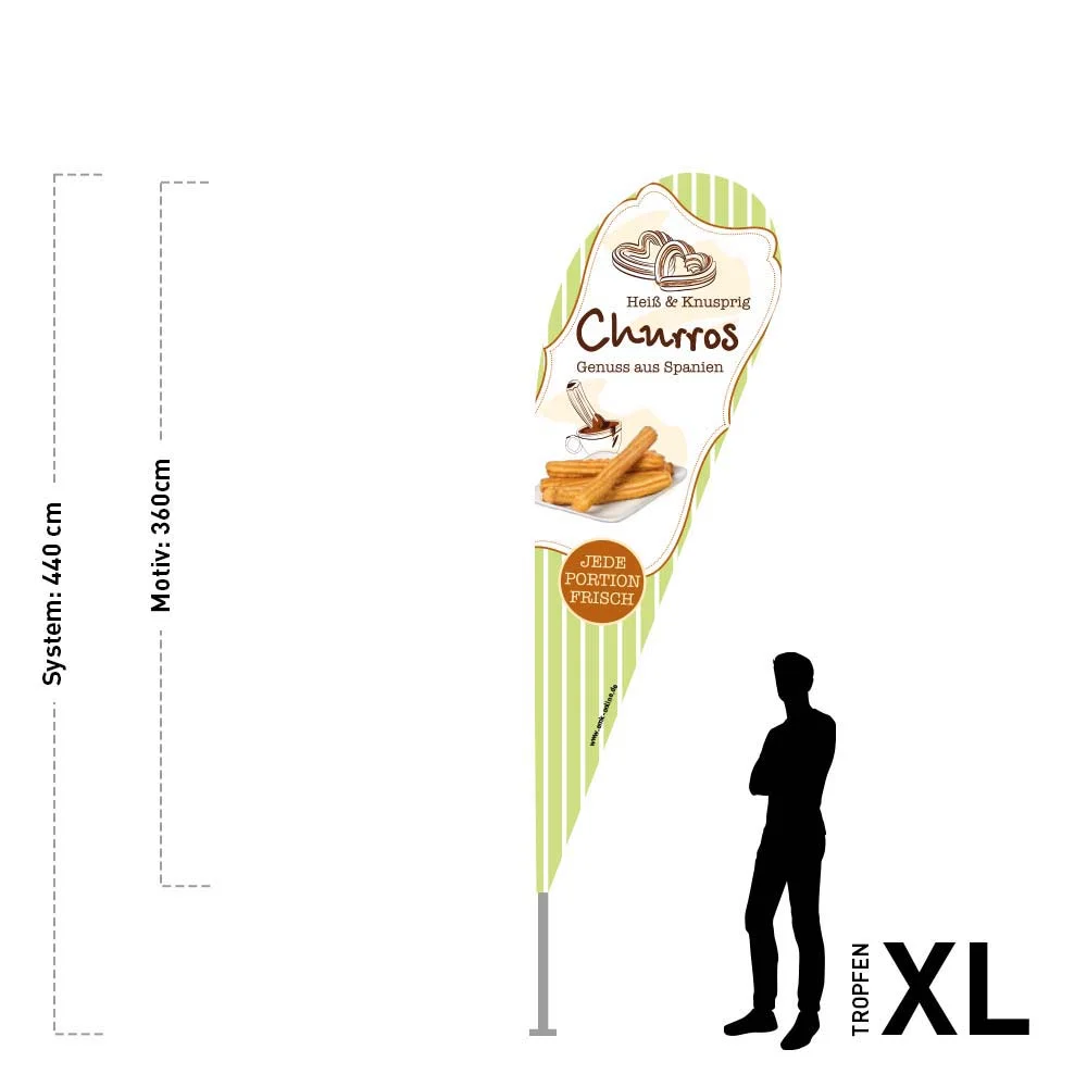 Werbefahne 120 x 360 cm "Churros"
