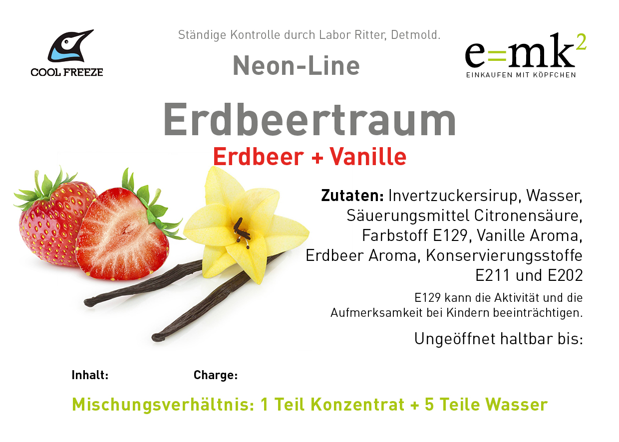 Erdbeertraum (Erdbeer-Vanille) - Slush Sirup - 5 Liter
