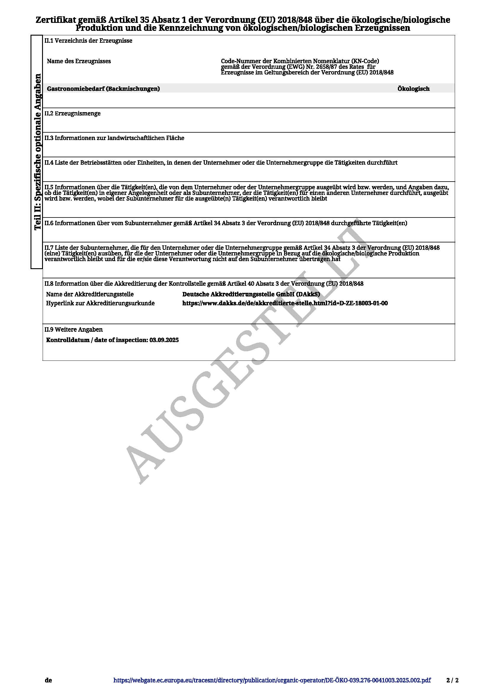 Bio-Backmischung Waffeln "Omas Waffelgeheimnis" DE-ÖKO-006