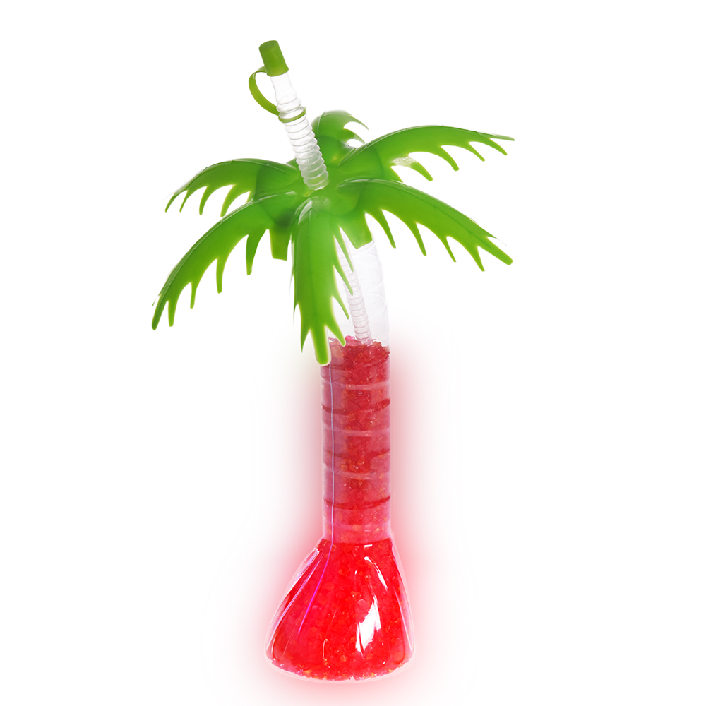 Mehrwegbecher Yardcup „Hawaii Palme“ 0,35 Ltr. m. grünem Deckel