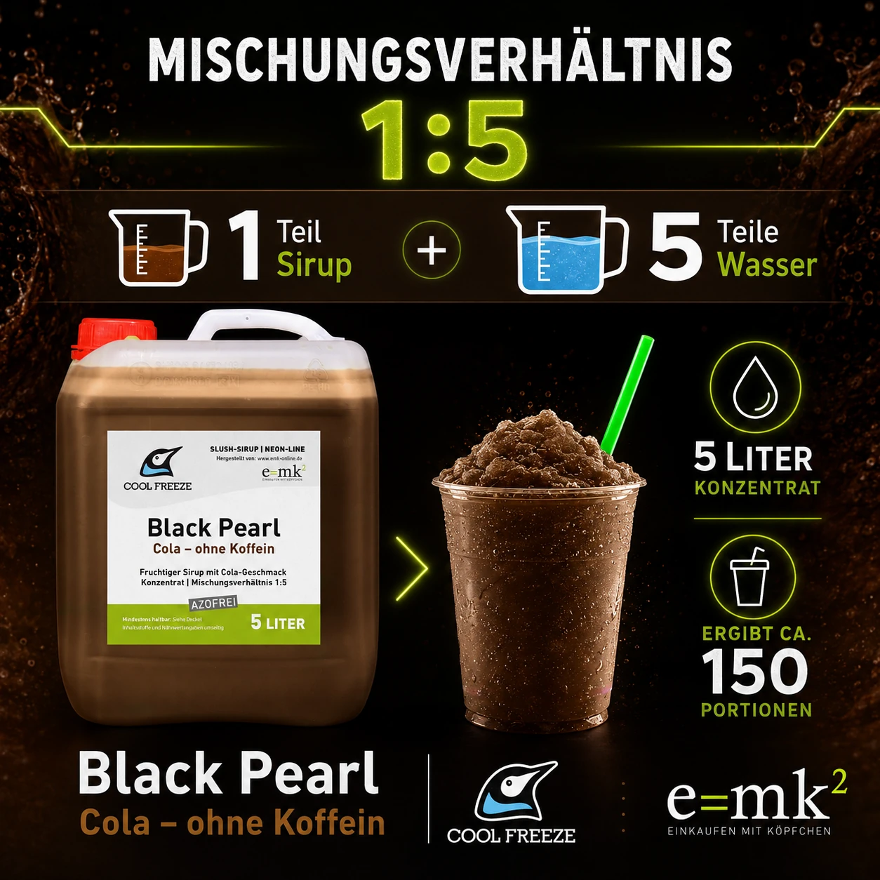 Black Pearl (Cola) - Slush Sirup - 5 Liter, azofrei