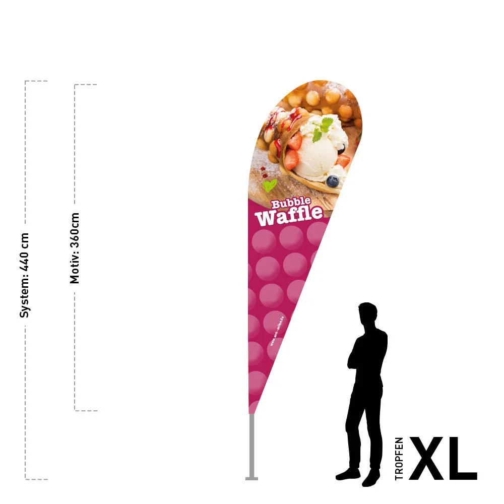 Werbefahne 120 x 360 cm "Bubble Waffel"