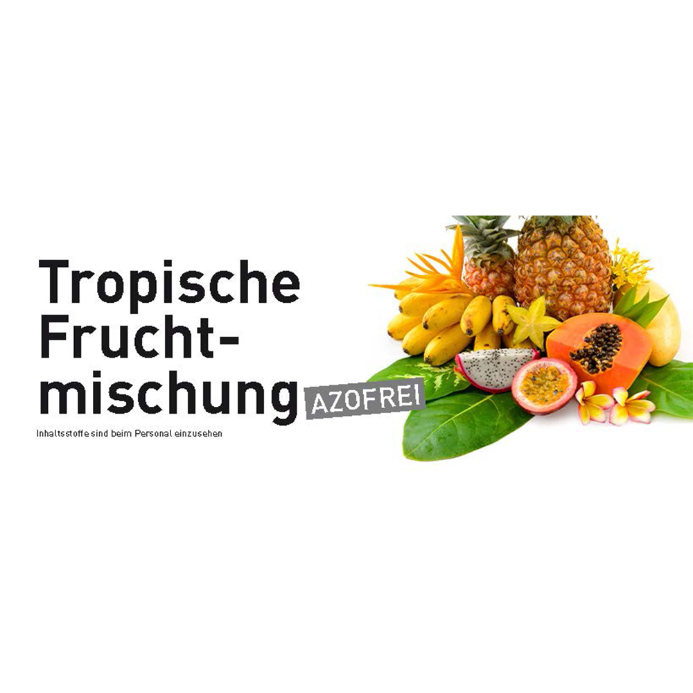 Sortenschild - Tropische Fruchtmischung azofrei für Slush Maschinen