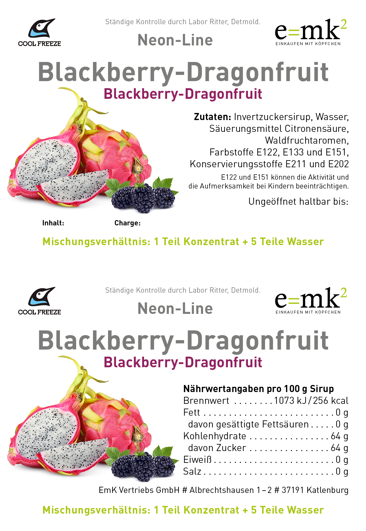 Blackberry-Dragonfruit - Slush Sirup - 5 Liter