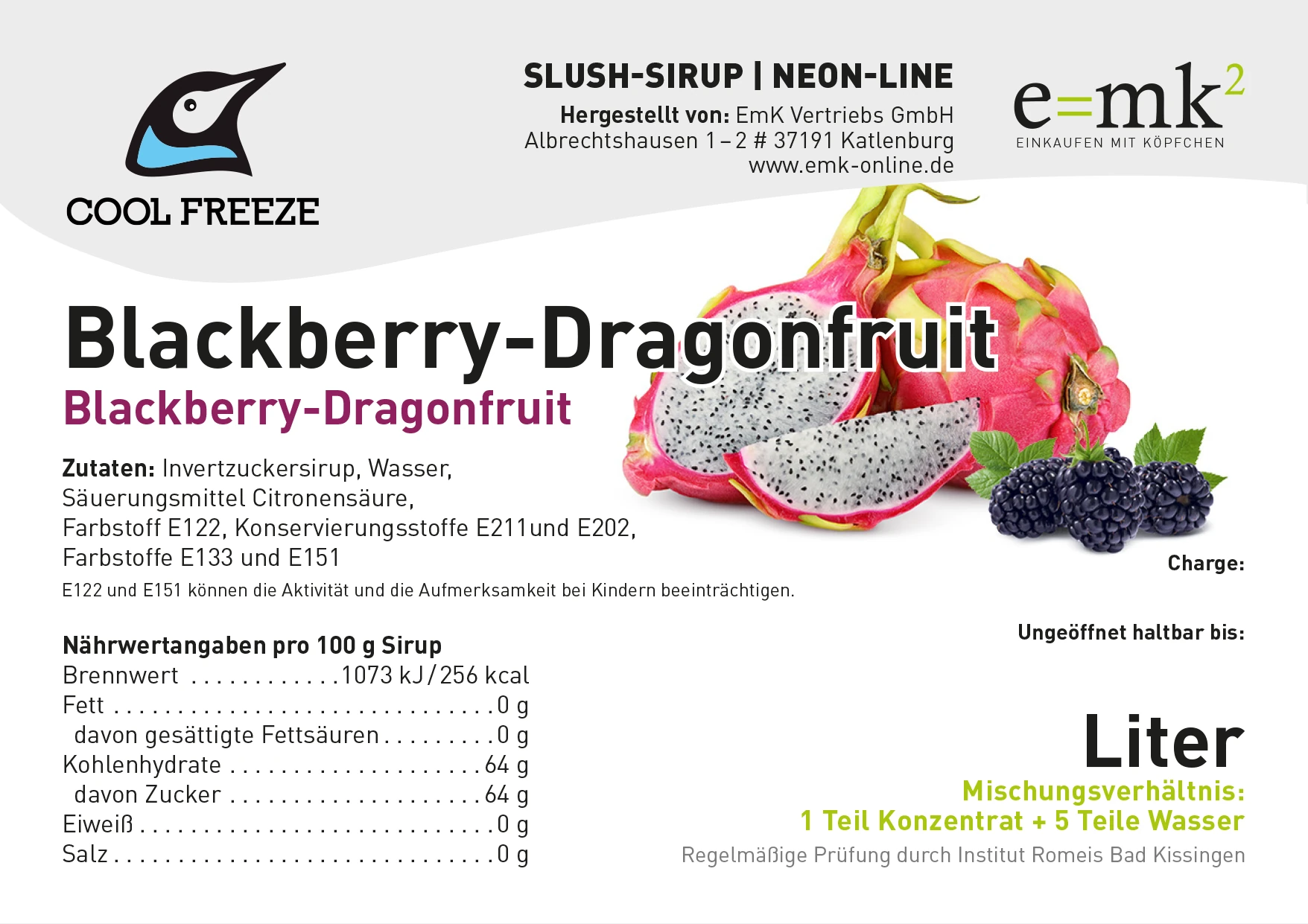 Blackberry-Dragonfruit - Slush Sirup - 5 Liter