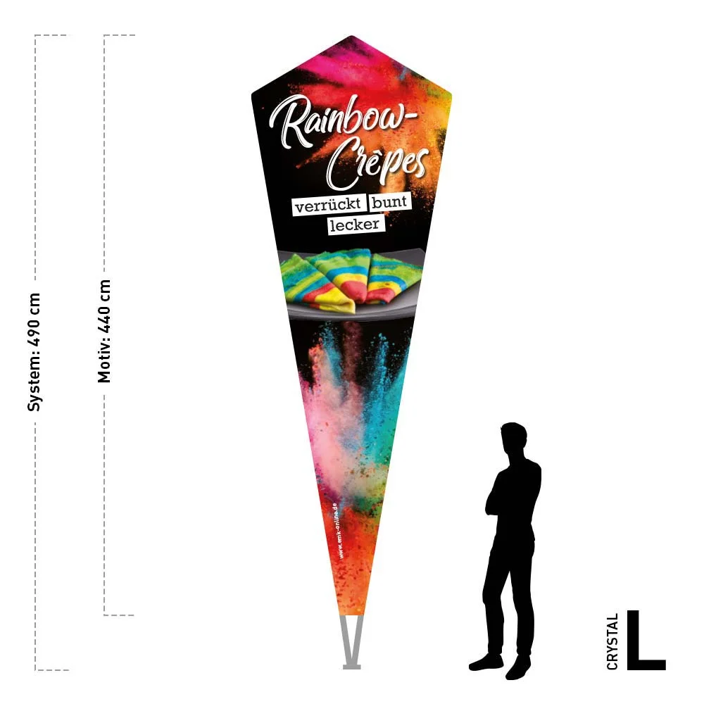 Werbefahne 150 x 440 cm "Rainbow-Crêpes"