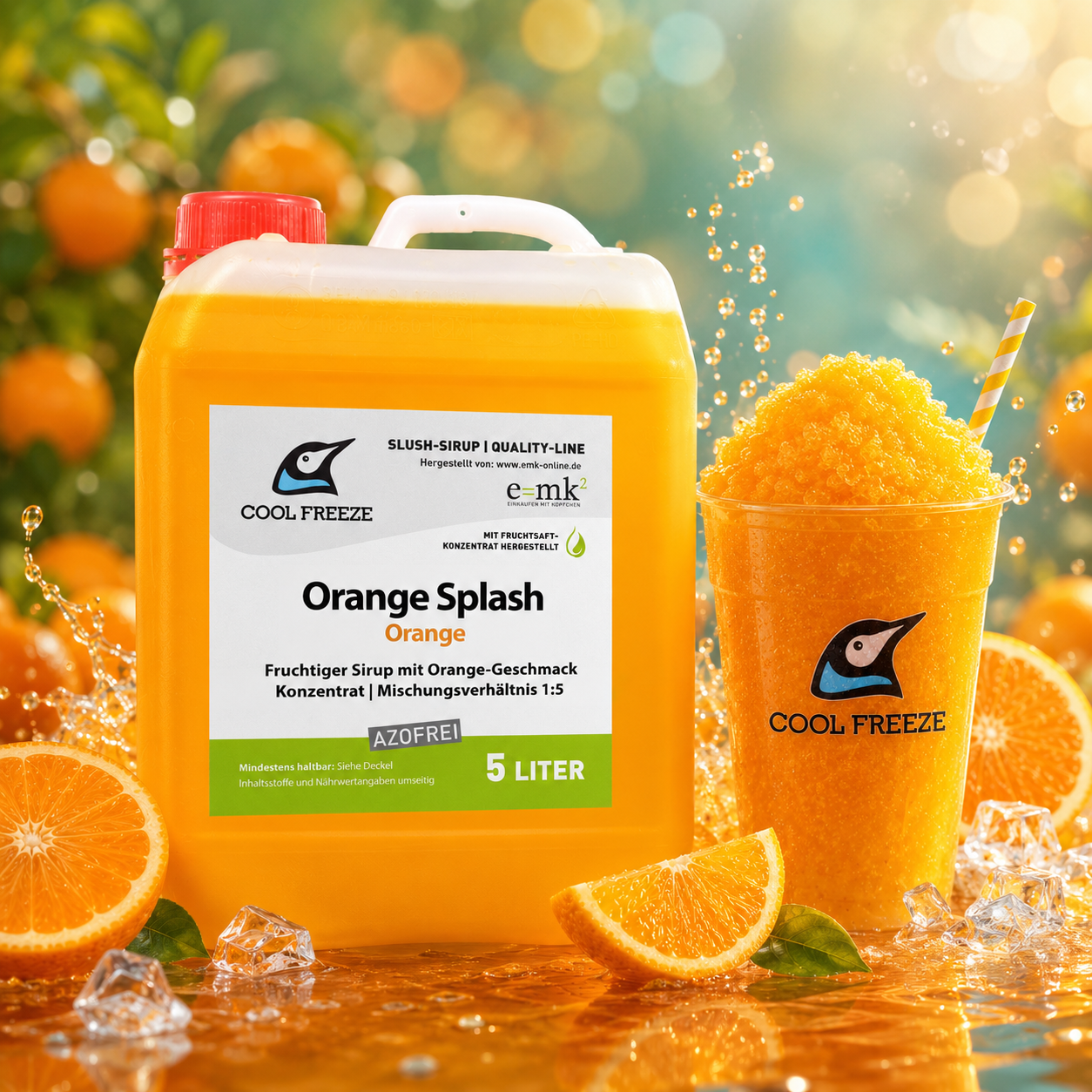 Orange Splash - Slush Sirup - 5L, mit Fruchtsaftkonz., o. Farbstoffe