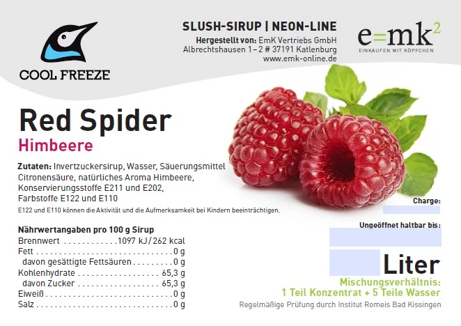 Red Spider (Himbeere) - Slush Sirup - 5 Liter