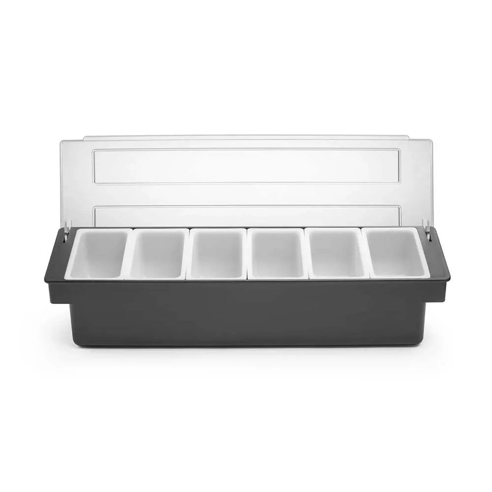 Topping-Bar mit 6 Behältern, schwarz