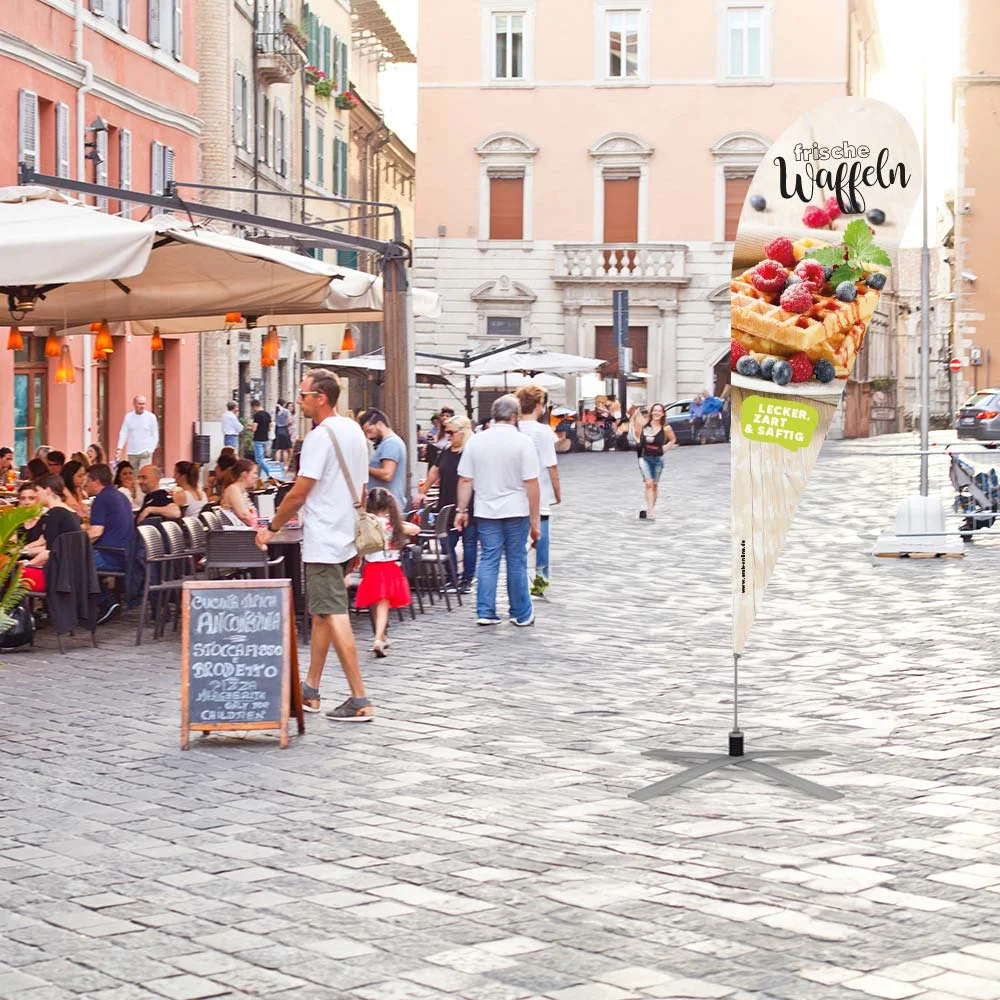 Werbefahne 120 x 360 cm "Waffeln Klassisch"