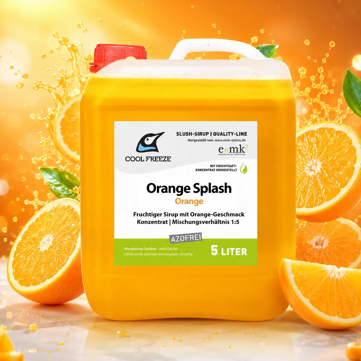 Orange Splash - Slush Sirup - 5L, mit Fruchtsaftkonz., o. Farbstoffe