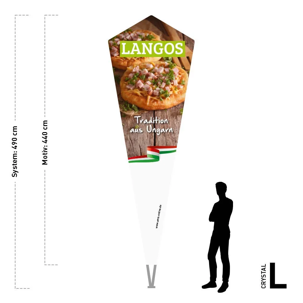 Werbefahne 150 x 440 cm "Langos"