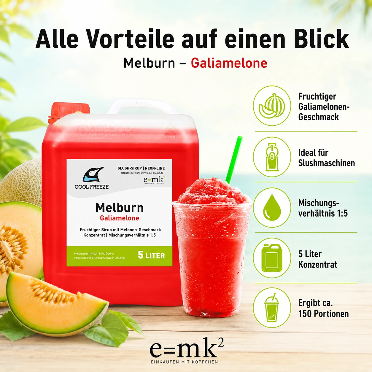 Melburn (Melone) - Slush Sirup - 5 Liter
