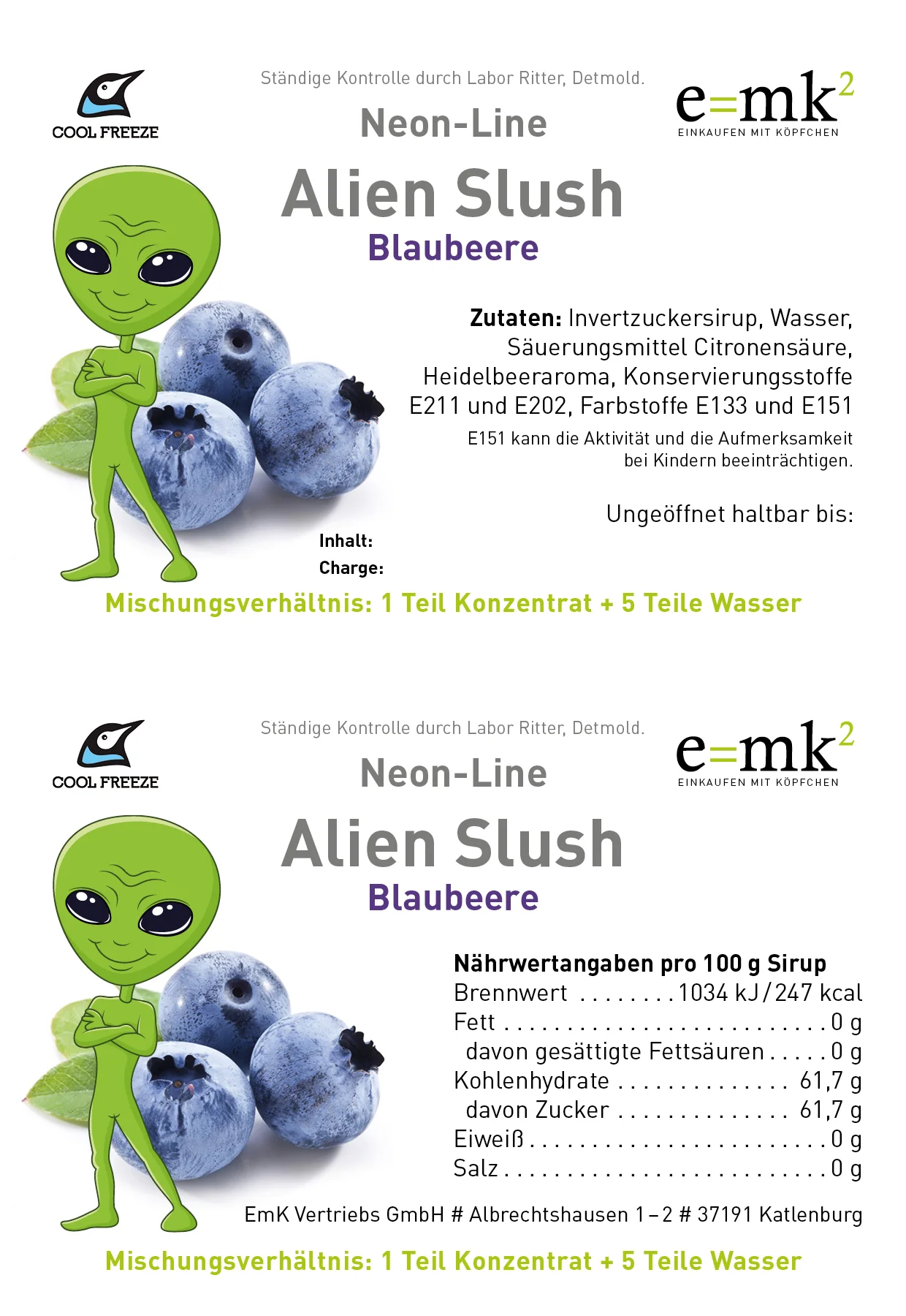 Alien Slush (Blaubeere) - Slush Sirup - 5 Liter