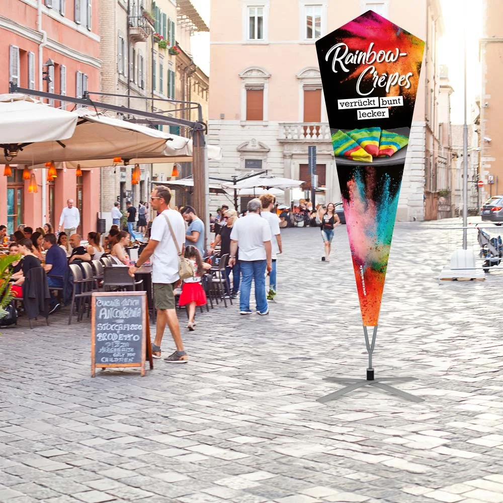 Werbefahne 150 x 440 cm "Rainbow-Crêpes"