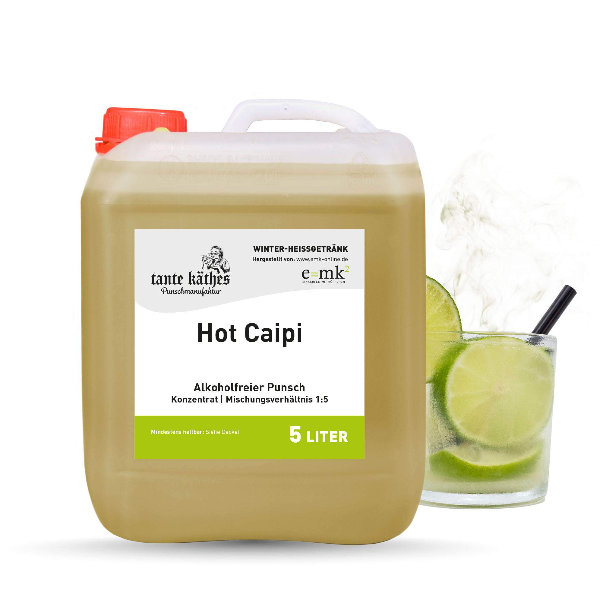 Hot Caipi 5 L - alkoholfreier Punsch "Tante Käthes Punschfabrik" - Konzentrat f. 150 Portionen Heißgetränk