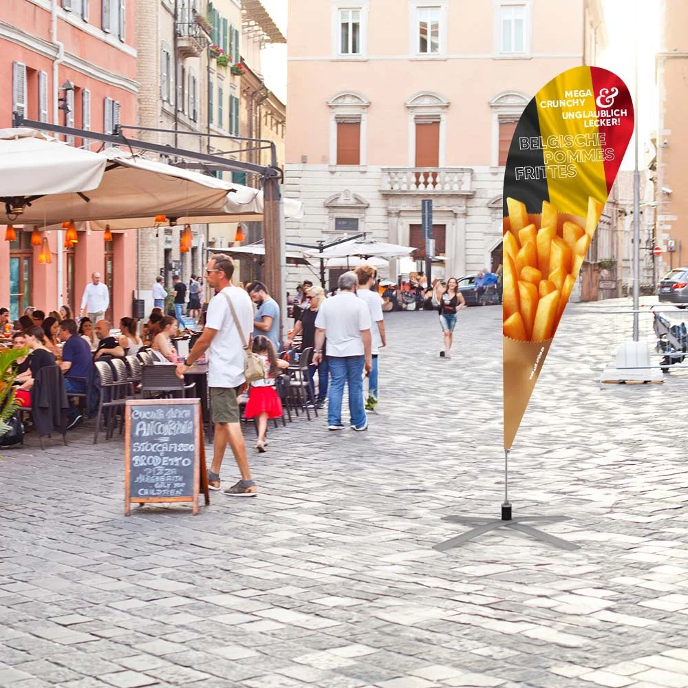 Werbefahne 120 x 360 cm "Pommes Frites"