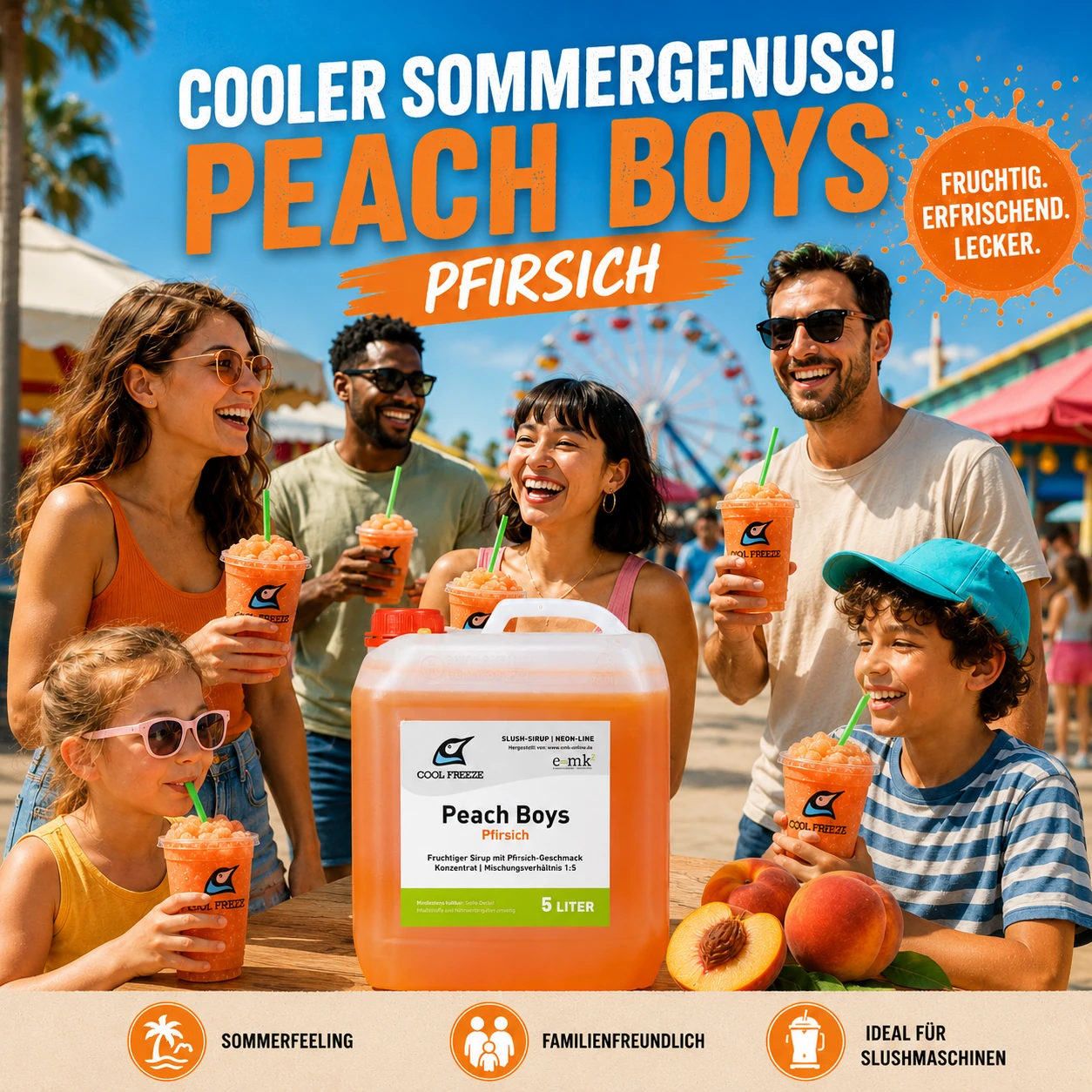 Peach Boys (Pfirsich) - Slush Sirup - 5 Liter