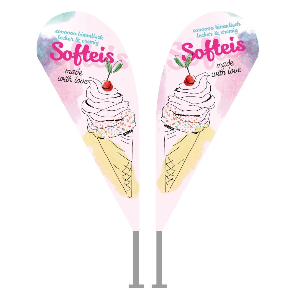 Werbefahne 75 x 210 cm "Softeis"