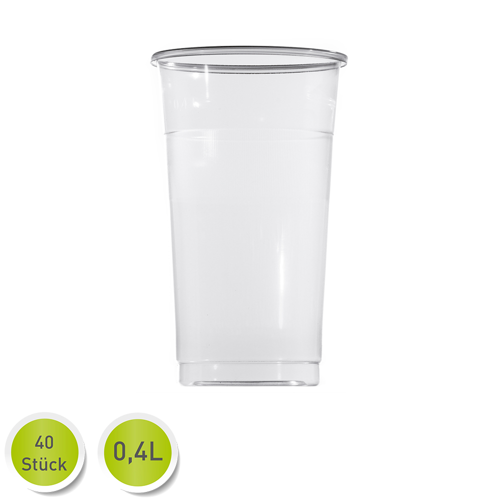 Ausschankbecher 0,4L PP Einwegbecher 400mL - Beutel mit 40 Stück
