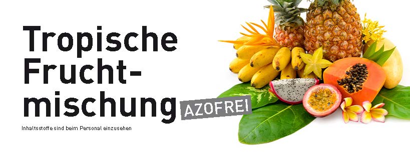 Sortenschild - Tropische Fruchtmischung azofrei für Slush Maschinen