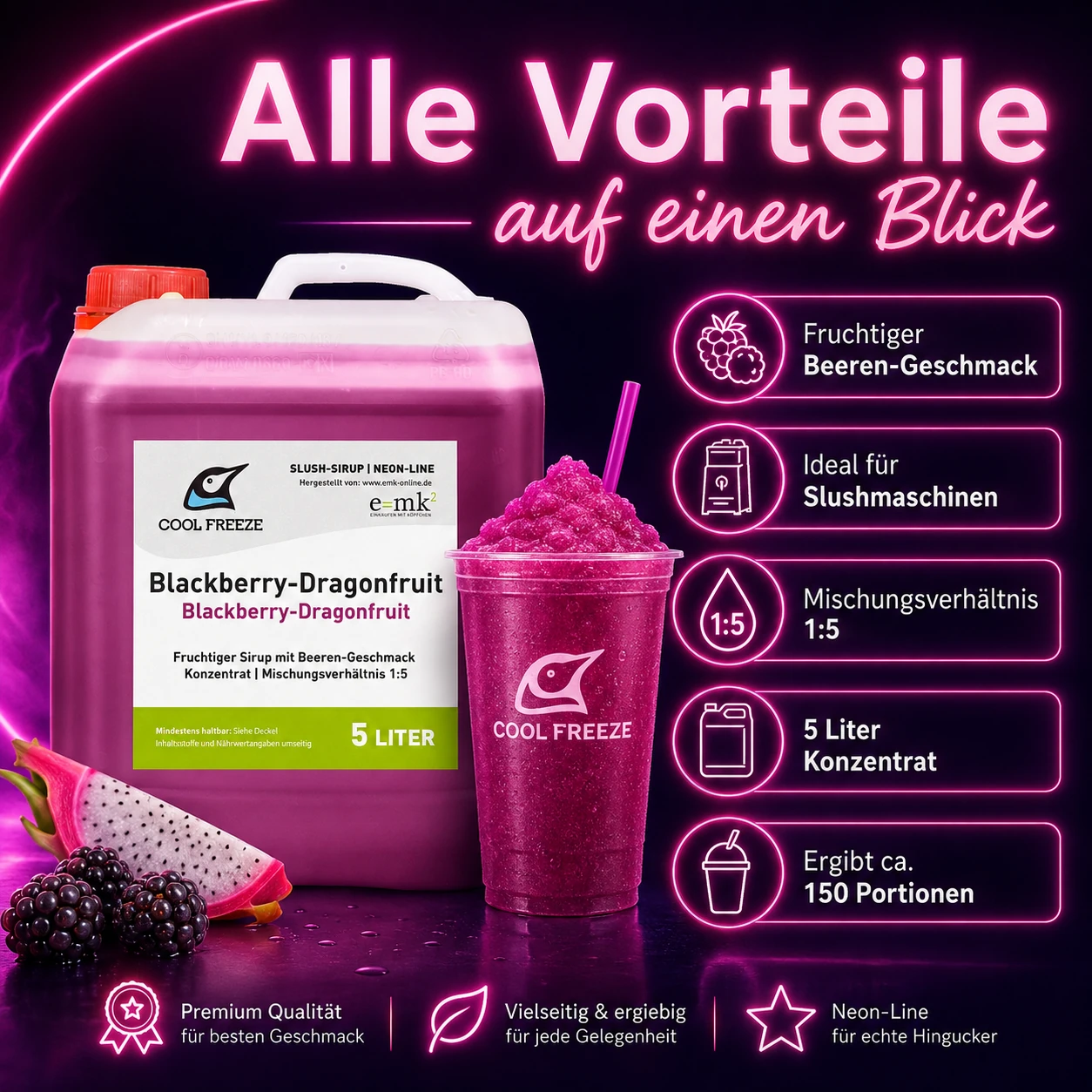 Blackberry-Dragonfruit - Slush Sirup - 5 Liter