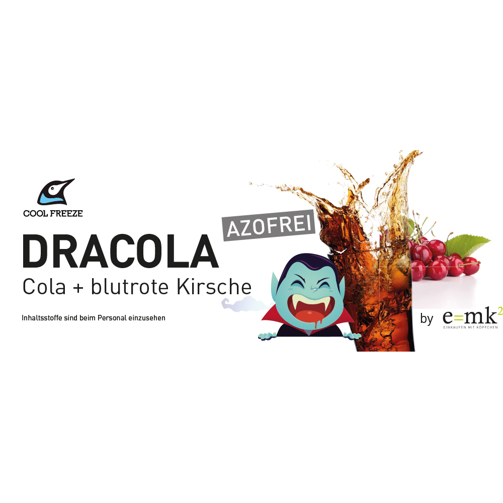 Sortenschild - DraCola (Cola & blutrote Kirsche) für Slush Maschinen 