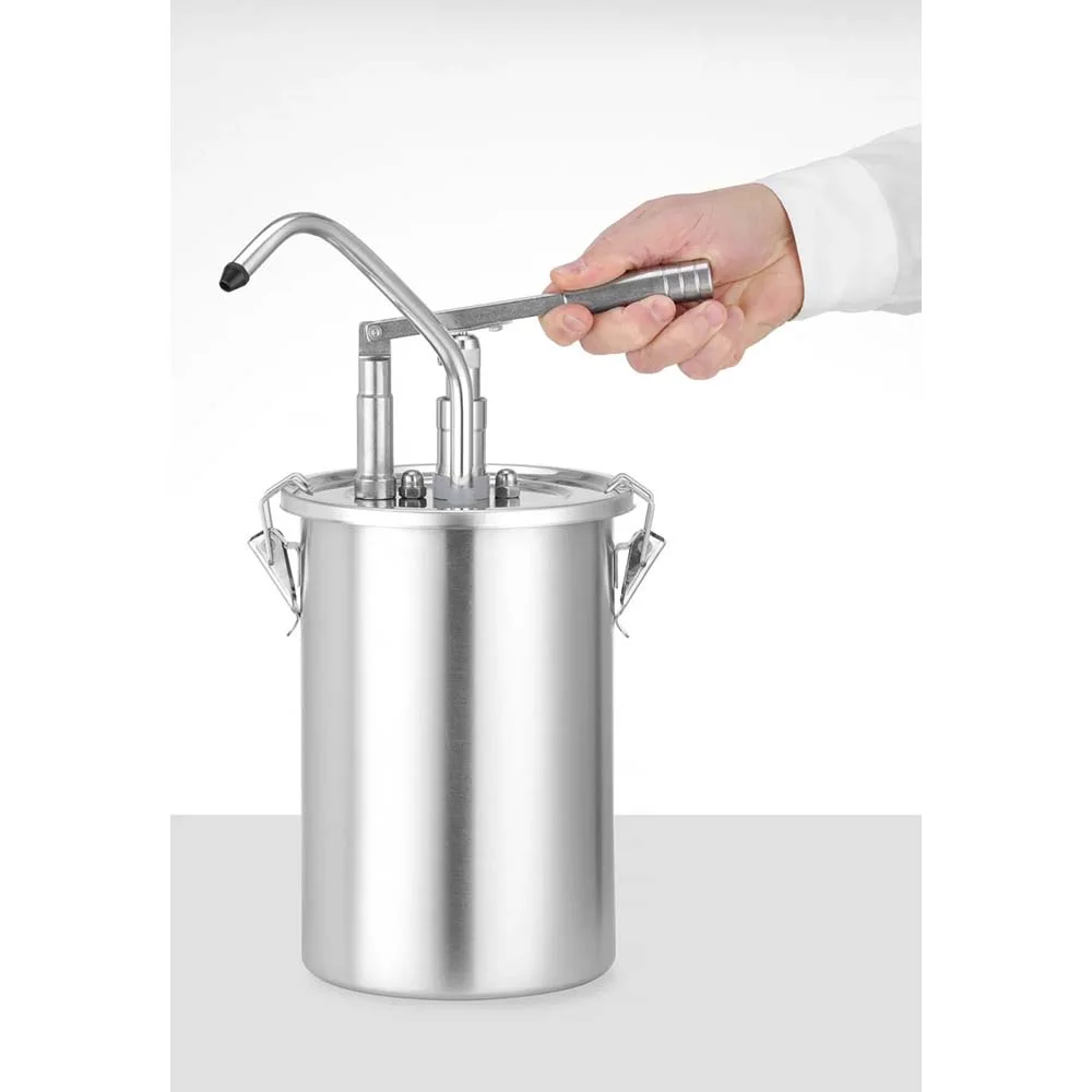 Hebeldosierspender mit rundem 4,5 l Edelstahl-Behälter 
