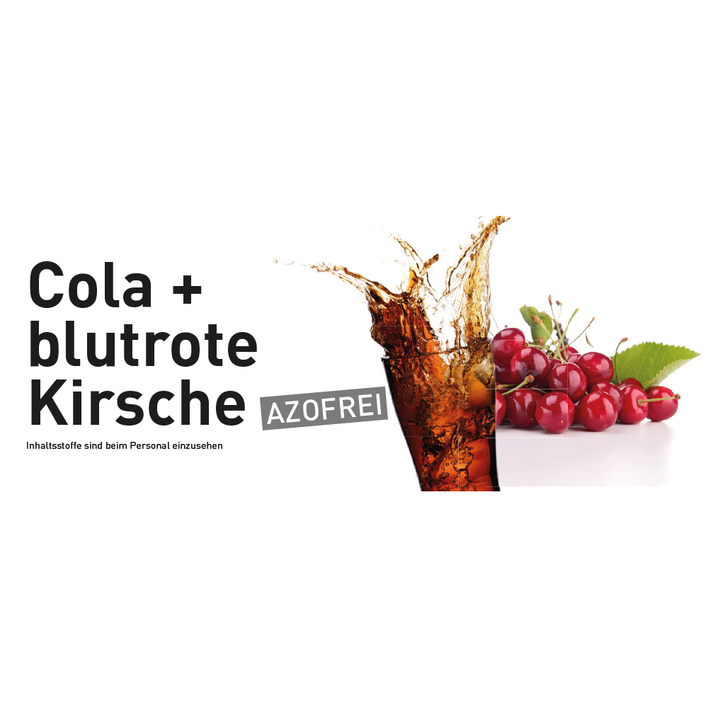 Sortenschild - Cola-blutrote Kirsche azofrei für Slush Maschinen