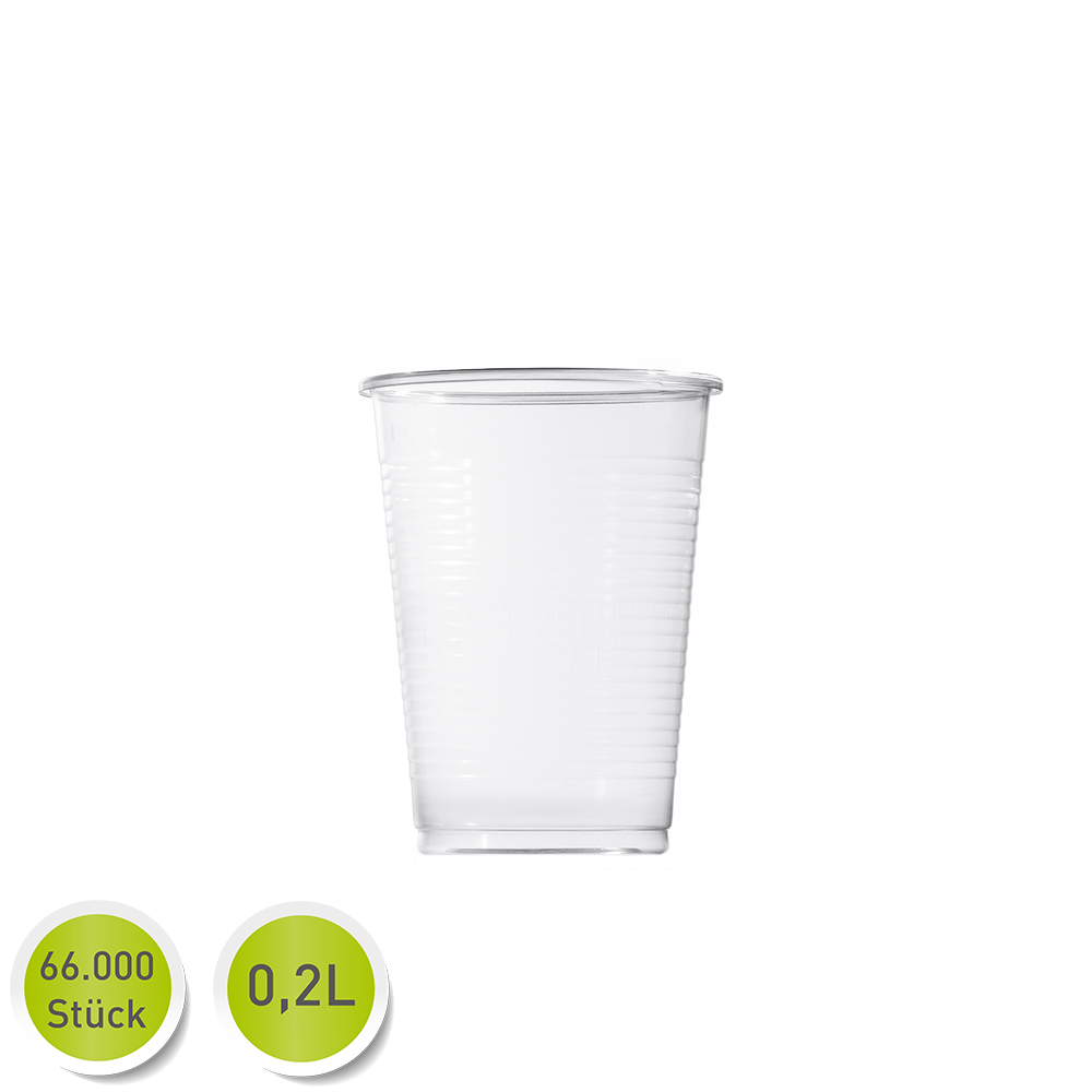 Ausschankbecher 0,2L PP Einwegbecher 200mL - Palette mit 66.000 Stück
