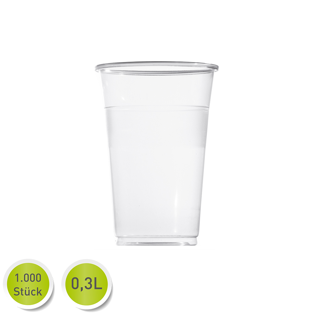 Ausschankbecher 0,3L PP Einwegbecher 300mL - Karton mit 1.000 Stück