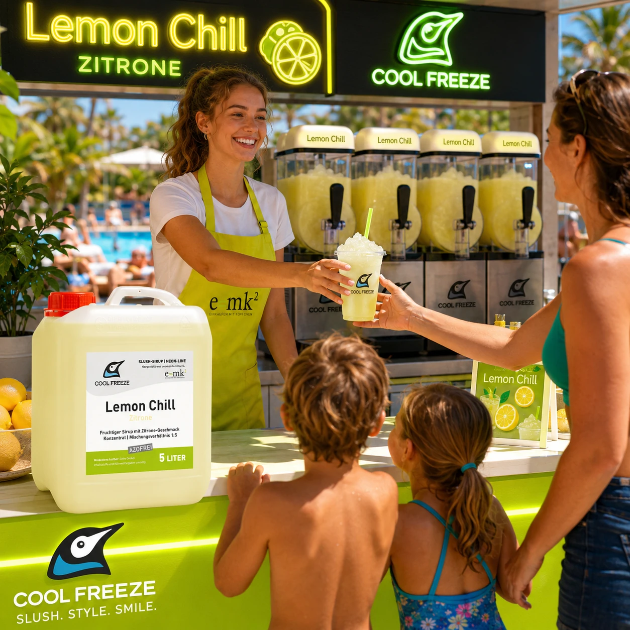 Lemon Chill (weiße Zitrone) - Slush Sirup - 5 Liter, azofrei