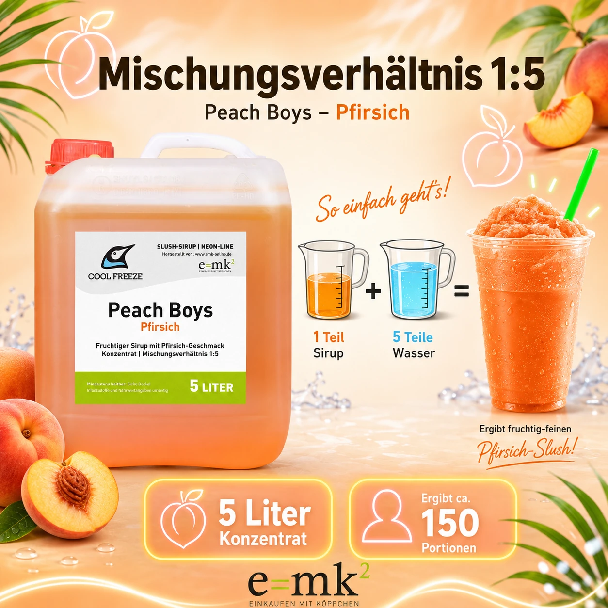 Peach Boys (Pfirsich) - Slush Sirup - 5 Liter