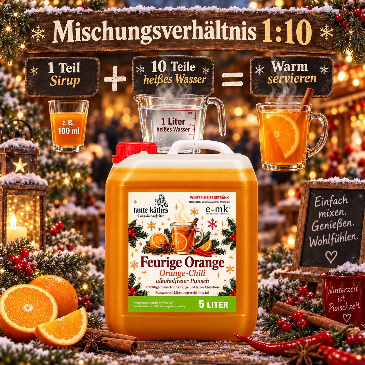 Feurige Orange 5 L -  alkoholfreier Punsch