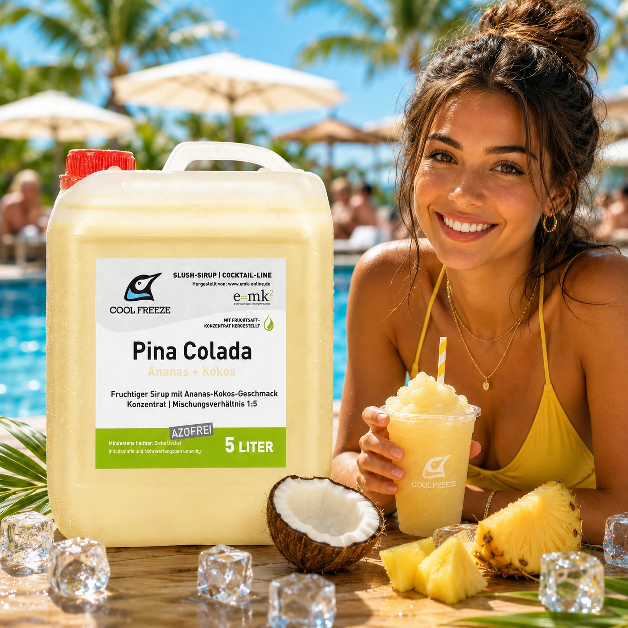 Pina Colada - Slush Sirup - 5 Liter, alkohol- und azofrei 