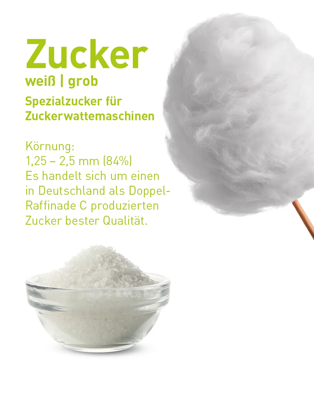 Spezialzucker für Zuckerwattemaschinen 25kg Sack