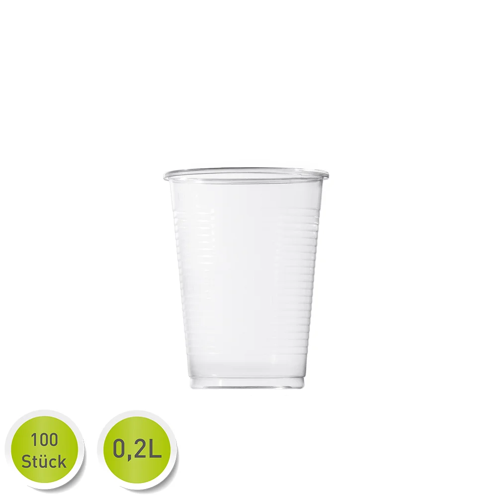Ausschankbecher 0,2L PP Einwegbecher 200mL - Beutel mit 100 Stück