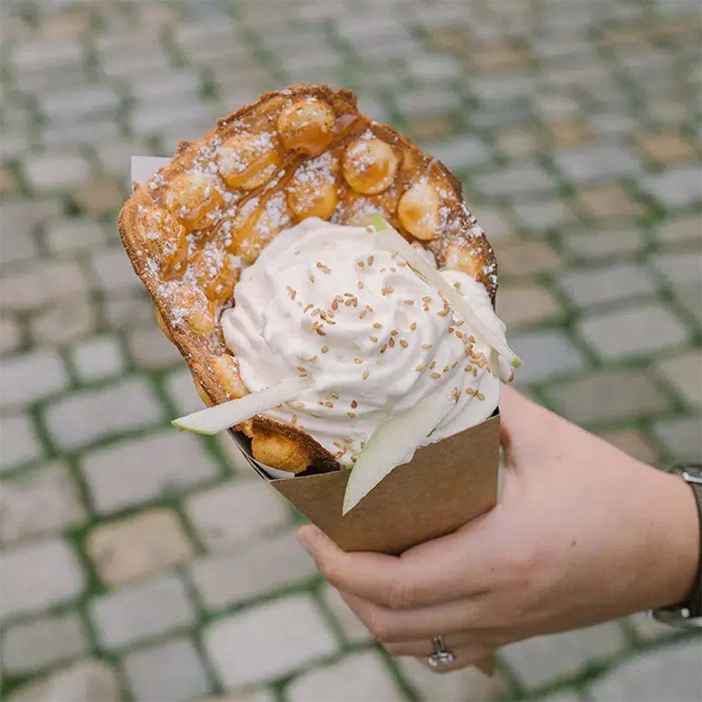 Waffeleisen 1 x Bubble Waffle - Serie 180° - Quergerät - 