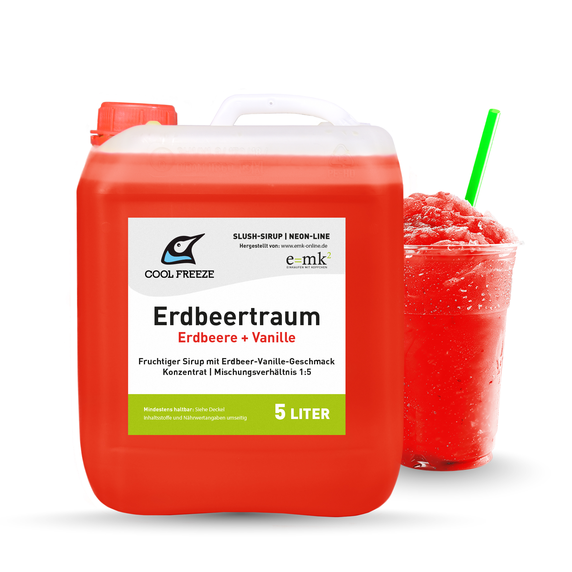 Erdbeertraum (Erdbeer-Vanille) - Slush Sirup - 5 Liter