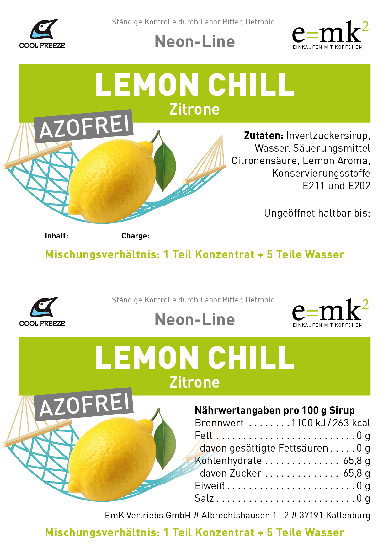 Lemon Chill (weiße Zitrone) - Slush Sirup - 5 Liter, azofrei