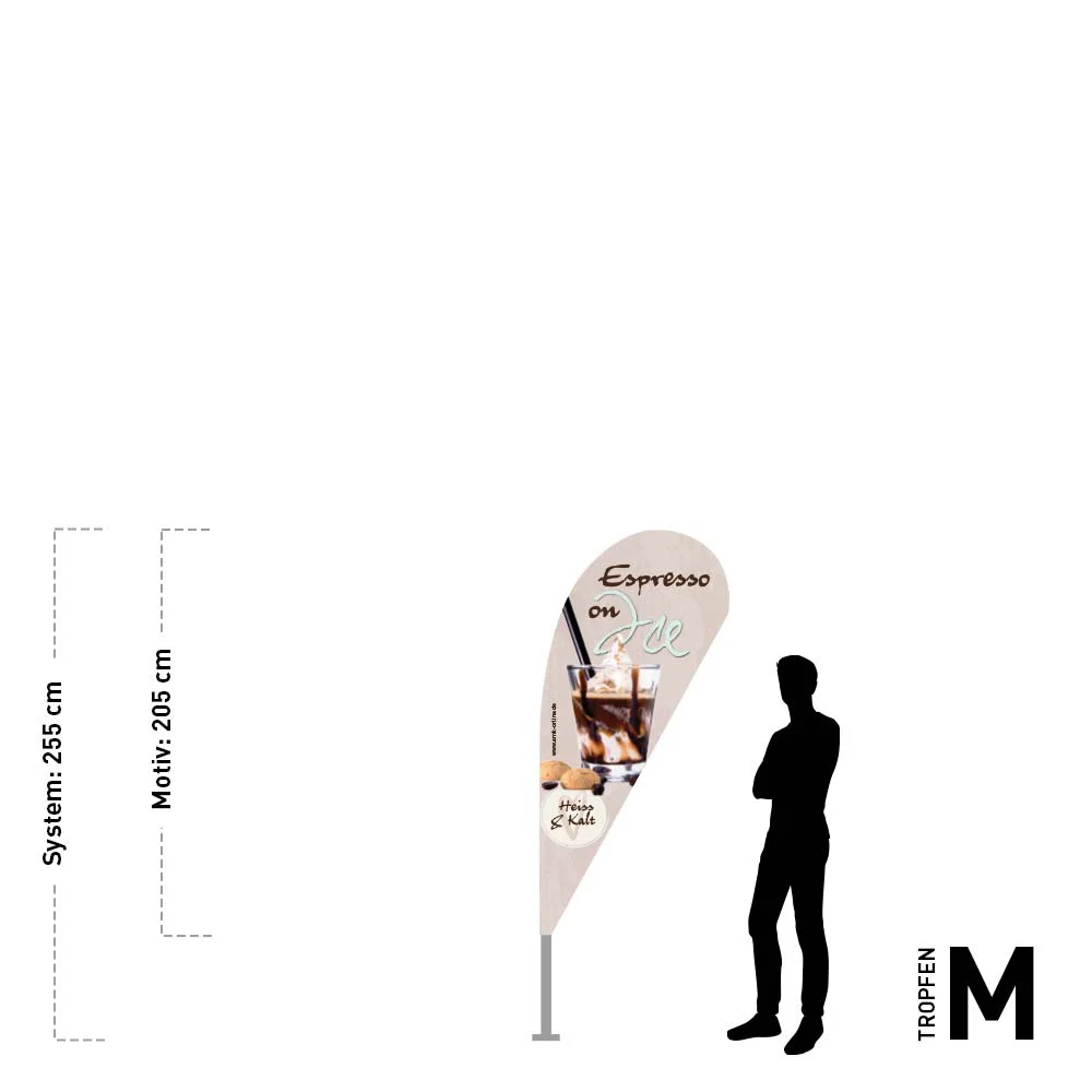 Werbefahne 95 x 205 cm "Espresso on Ice"