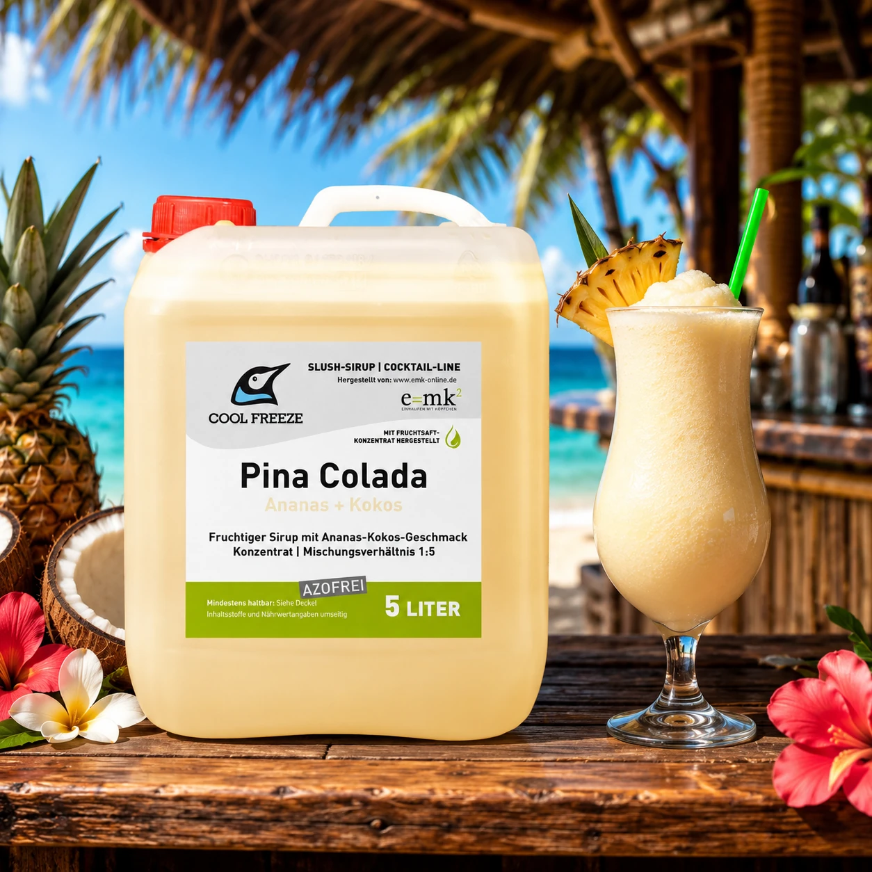 Pina Colada - Slush Sirup - 5 Liter, alkohol- und azofrei 