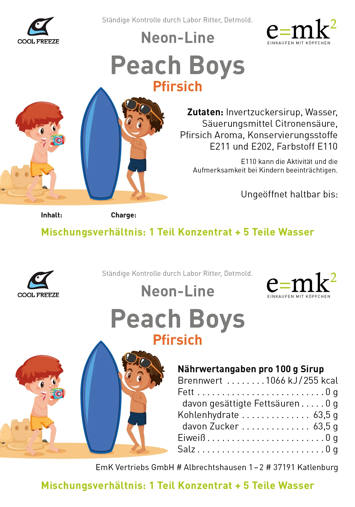 Peach Boys (Pfirsich) - Slush Sirup - 5 Liter