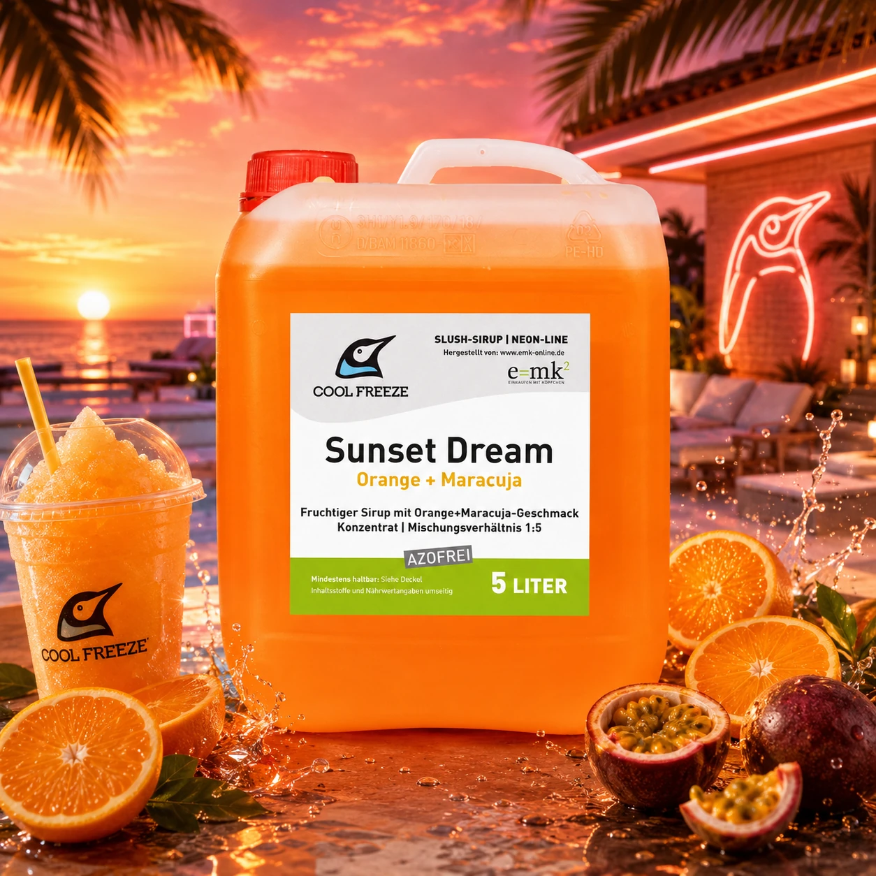 Sunset Dream (Orange-Maracuja) - Slush Sirup - 5 Liter, azofrei