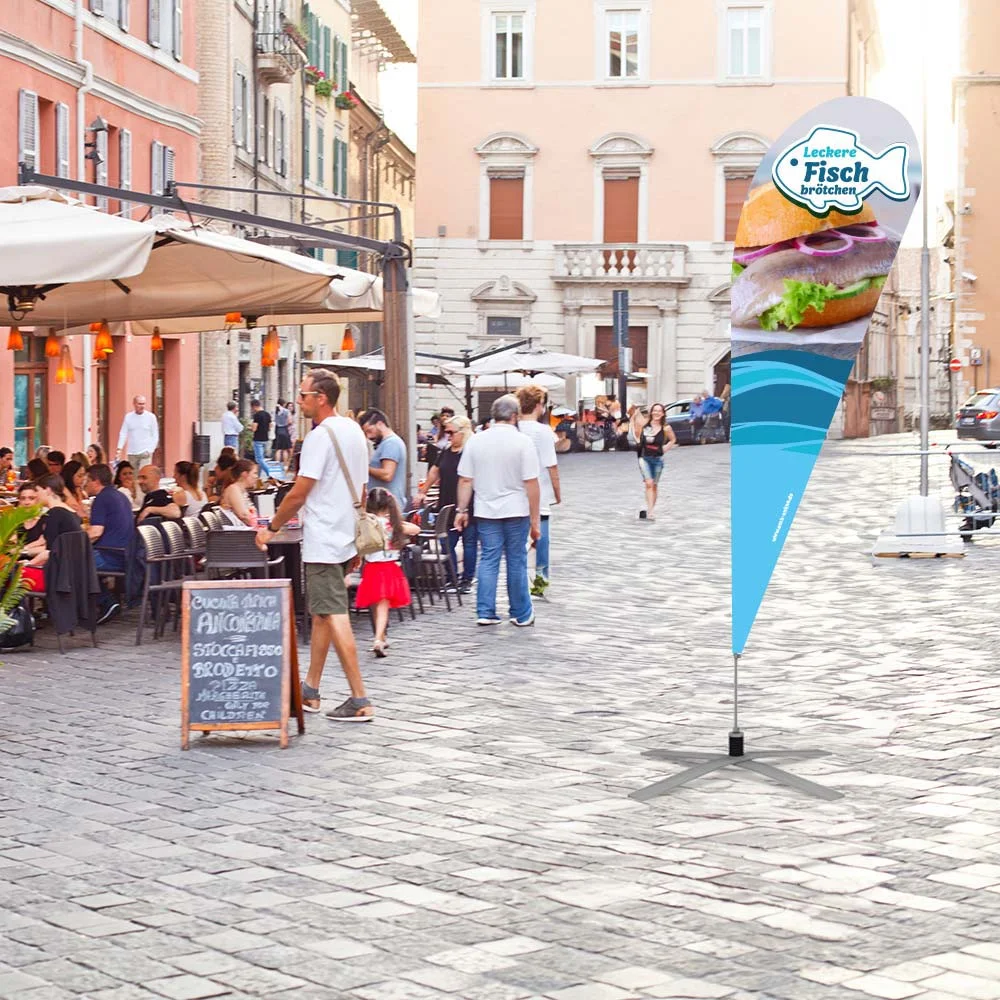Werbefahne 120 x 360 cm "Fischbrötchen"